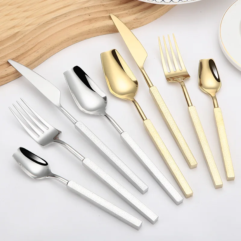Gold Plated Cutlery - 4종 고급 수저 세트, 서양식 스테인리스