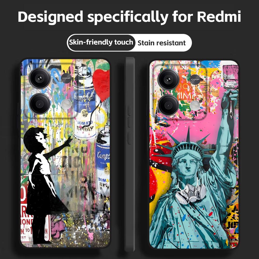 Xiaomi Redmi Note 13 - 뱅크시 그래피티 아트 레드미 노트 14
