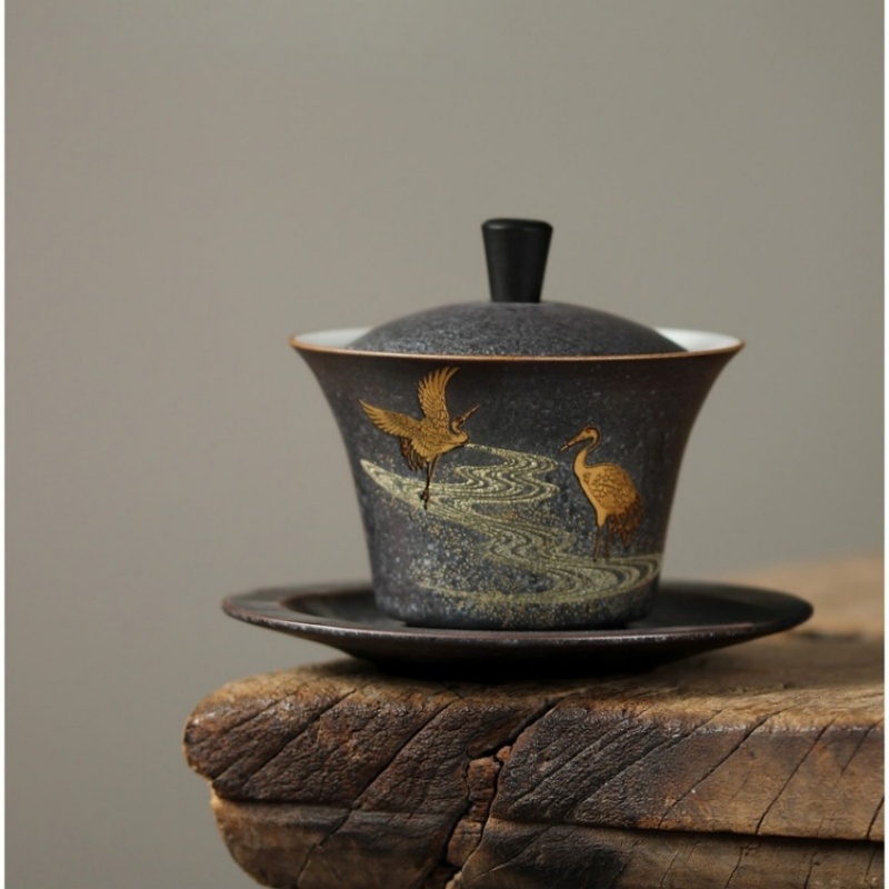 Handmade Ceramic Mug - 세라믹 크레인 Gaiwan 세라믹 수제 가정용