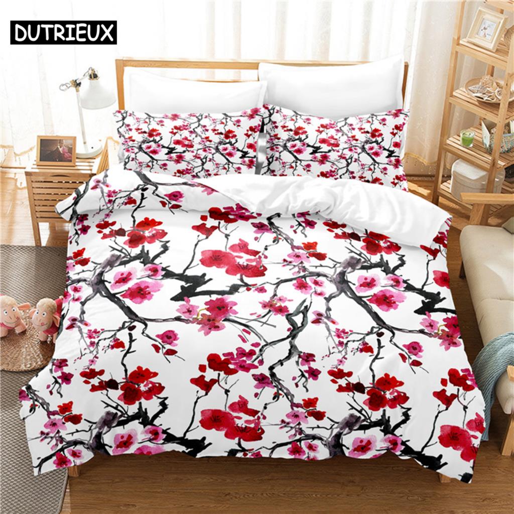 Linen Duvet Cover - 플로럴 침구 세트 이불 커버 세트