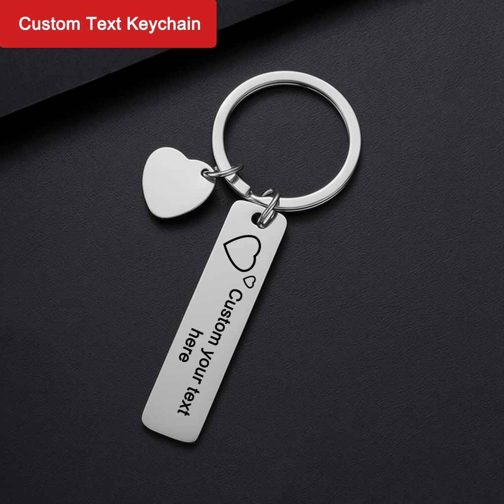 Personalized Engraved Gift - 맞춤형 텍스트 키체인 개인 맞춤 이름