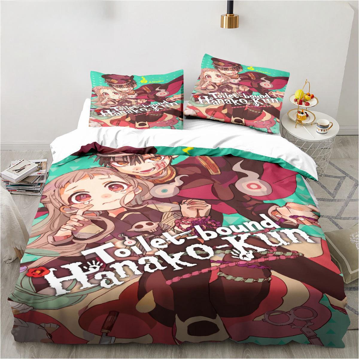 Linen Duvet Cover - Anime Toilet-Bound Hanako-kun 3D 인쇄 2/3pcs