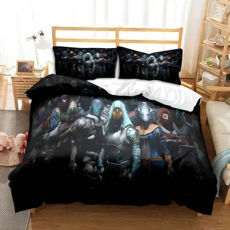 Linen Duvet Cover - 게임 데스티니 프린트 침구 세트 이불
