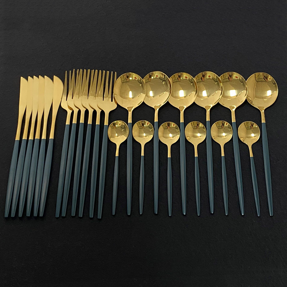 Gold Plated Cutlery - 주방용 스테인리스 스틸 커트러리 세트, 컬러풀한