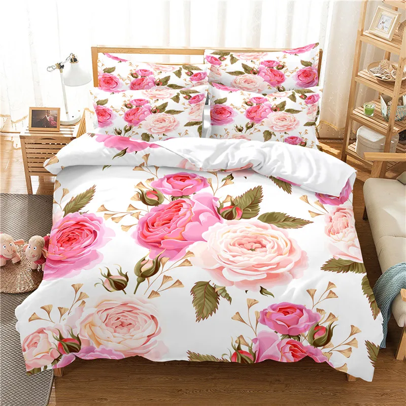 꽃 침구 세트 이불 커버 세트 3d 침구 디지털 인쇄  - Linen Duvet Cover 리뷰 및 가격