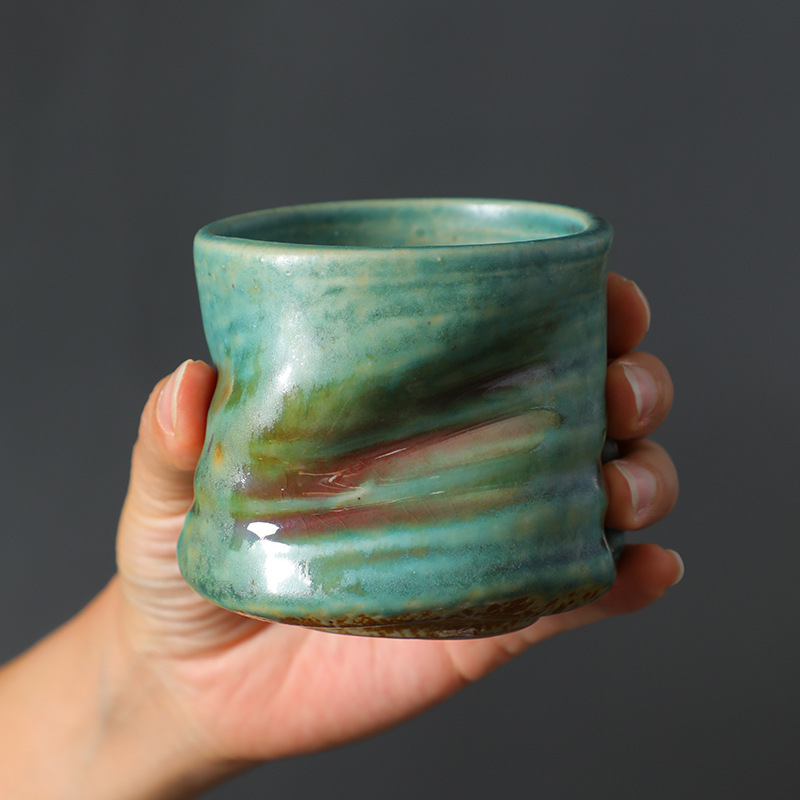 석기 에스프레소 컵 빈티지 손으로 꼬집은 주름진 라떼  - Handmade Ceramic Mug 리뷰 및 가격