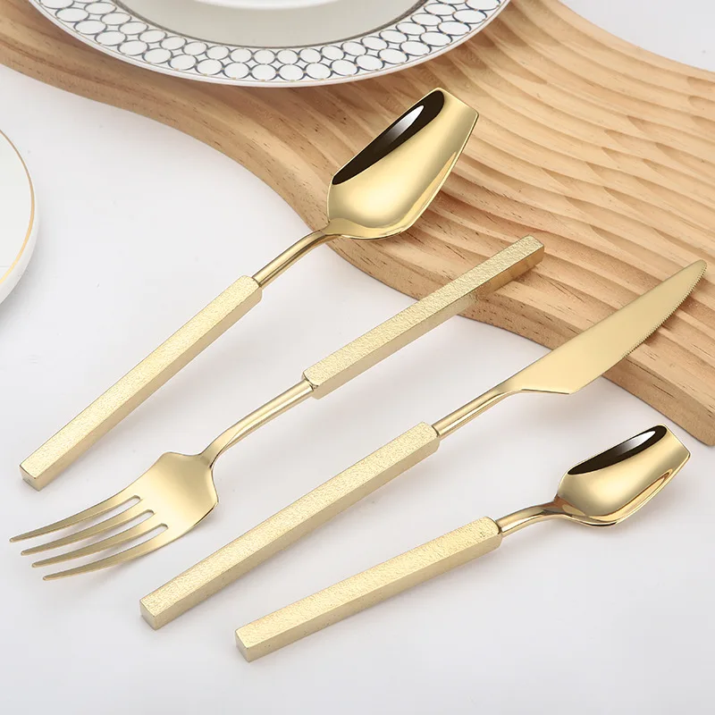 4종 고급 수저 세트, 서양식 스테인리스 스틸 금도금  - Gold Plated Cutlery 리뷰 및 가격