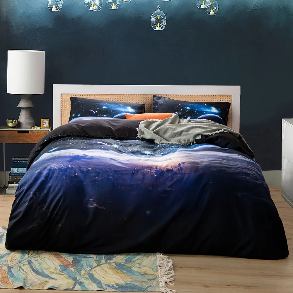 우주 스타 3d 갤럭시 듀벳 커버 세트, 싱글 더블 트 - Linen Duvet Cover 리뷰 및 가격