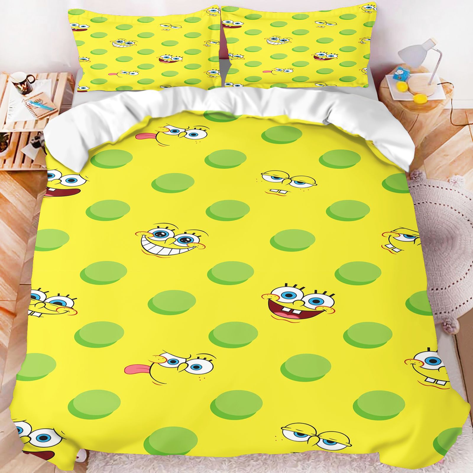 스폰지밥 스퀘어팬츠 모든 캐릭터 침구 세트 이불 커버  - Linen Duvet Cover 리뷰 및 가격