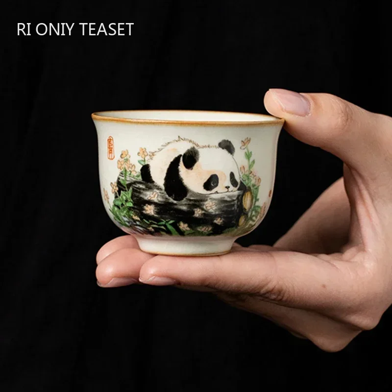1 Pc 중국 전통 Ru 가마 세라믹 티 컵 손으로 그 - Handmade Ceramic Mug 리뷰 및 가격