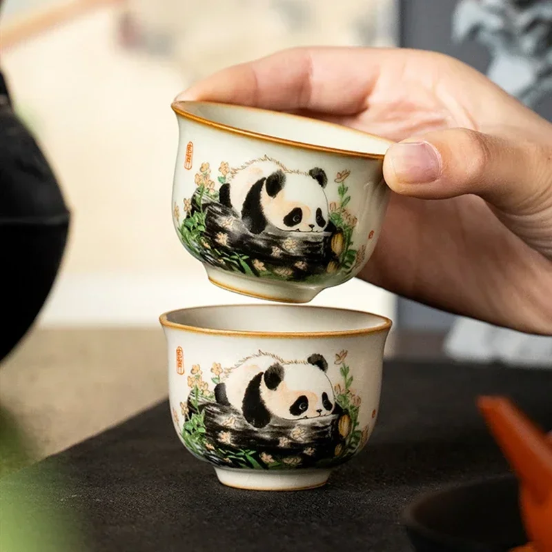 1 Pc 중국 전통 Ru 가마 세라믹 티 컵 손으로 그 - Handmade Ceramic Mug 리뷰 및 가격