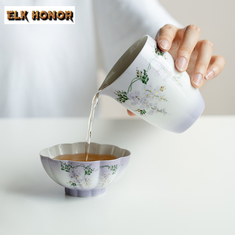 210ml 손으로 그린 ​​Wisteria Flower - Handmade Ceramic Mug 리뷰 및 가격
