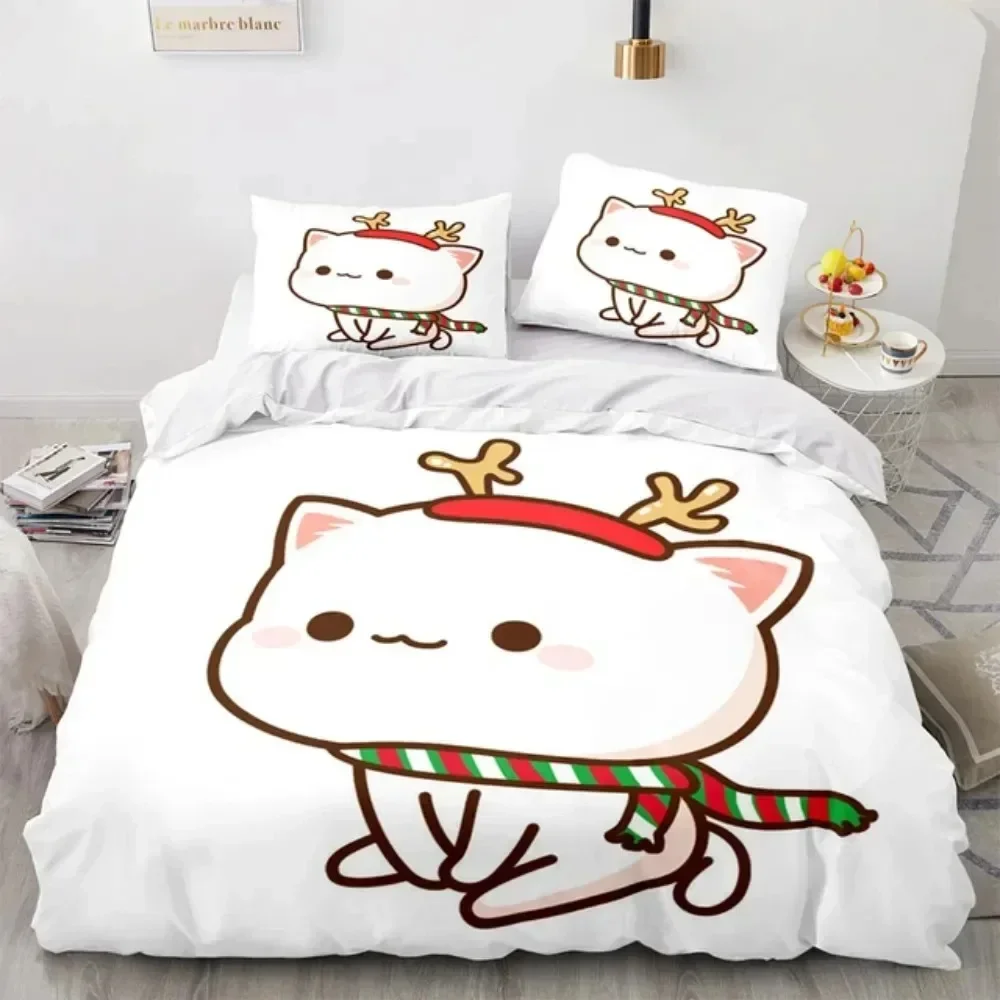 3D 만화 귀여운 복숭아 고양이 프린트 침구 세트 이불 - Linen Duvet Cover 리뷰 및 가격