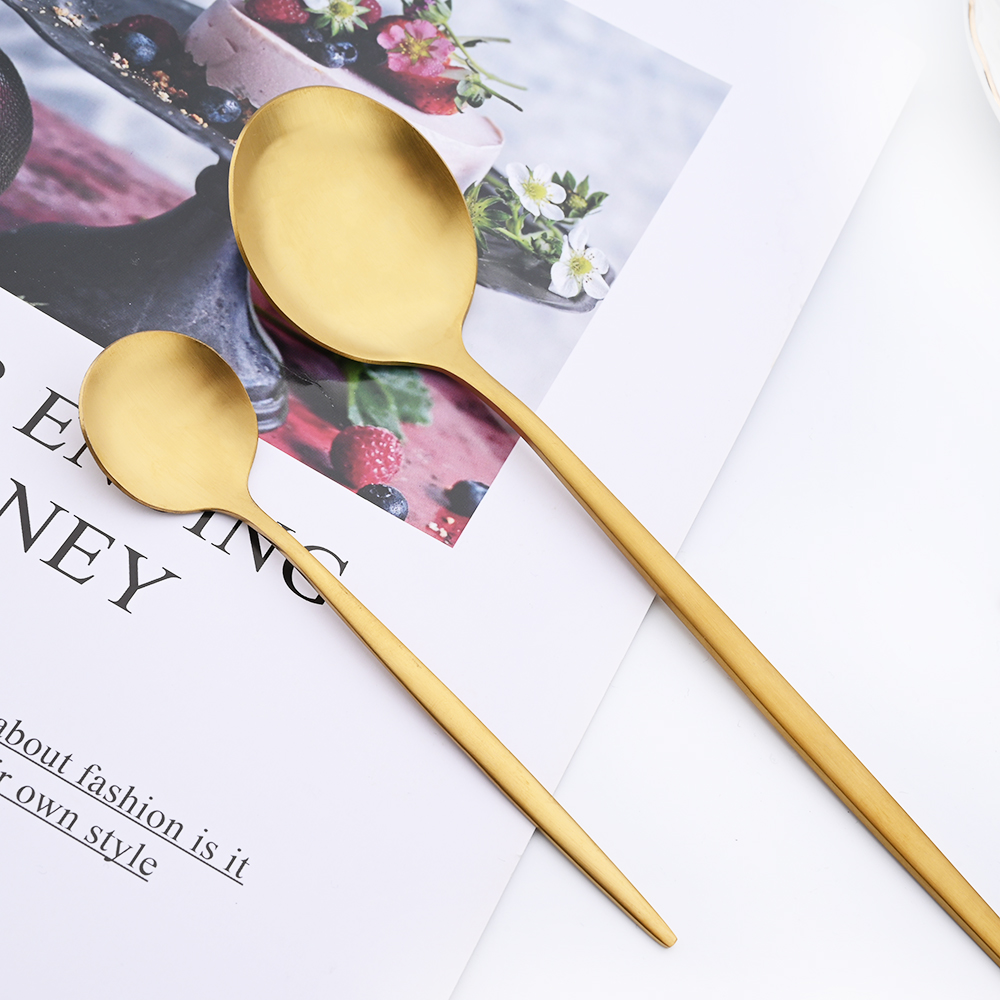 Drmfiy 블랙 핸들 골드 커피 식기 세트 8/16/ - Gold Plated Cutlery 리뷰 및 가격