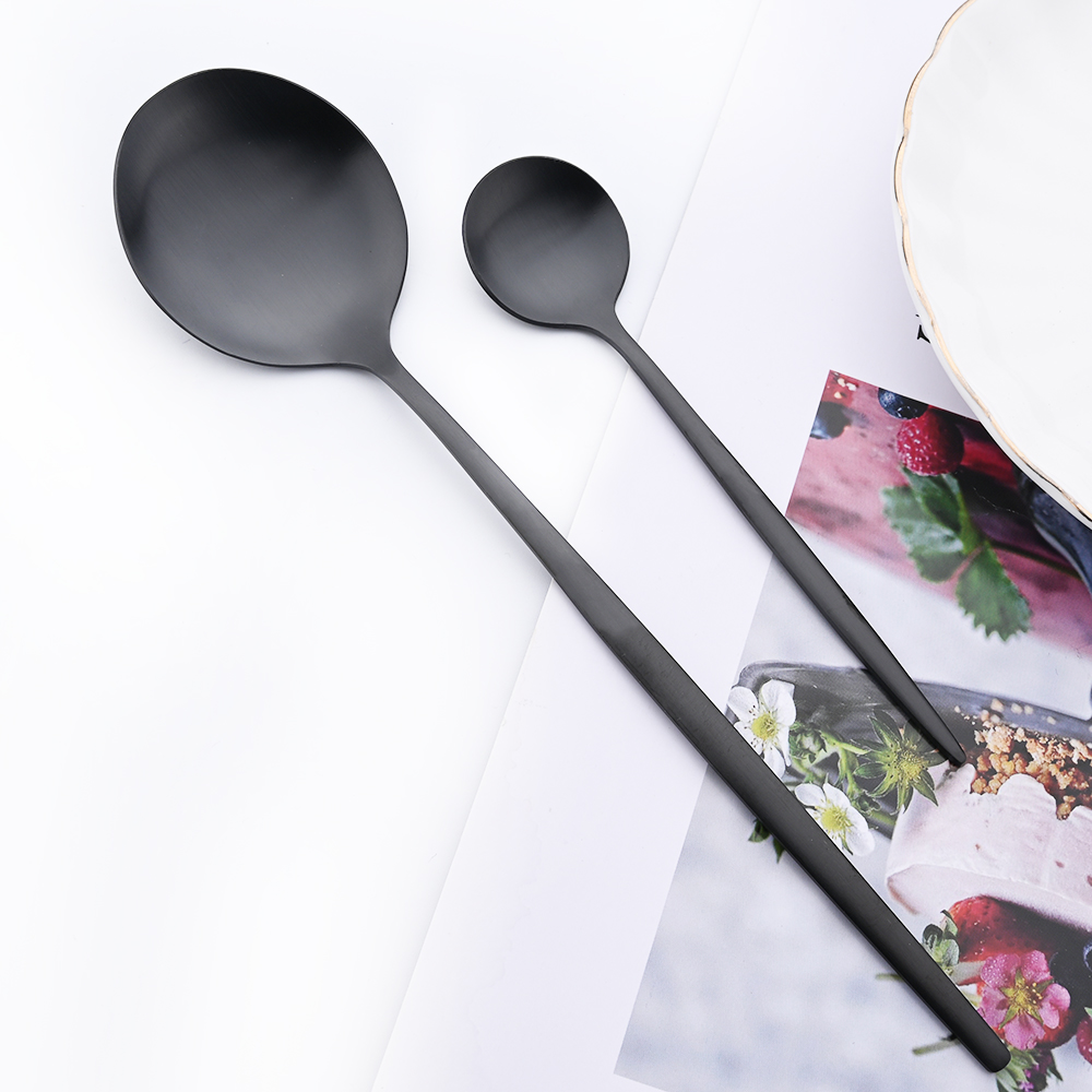 Drmfiy 블랙 핸들 골드 커피 식기 세트 8/16/ - Gold Plated Cutlery 리뷰 및 가격