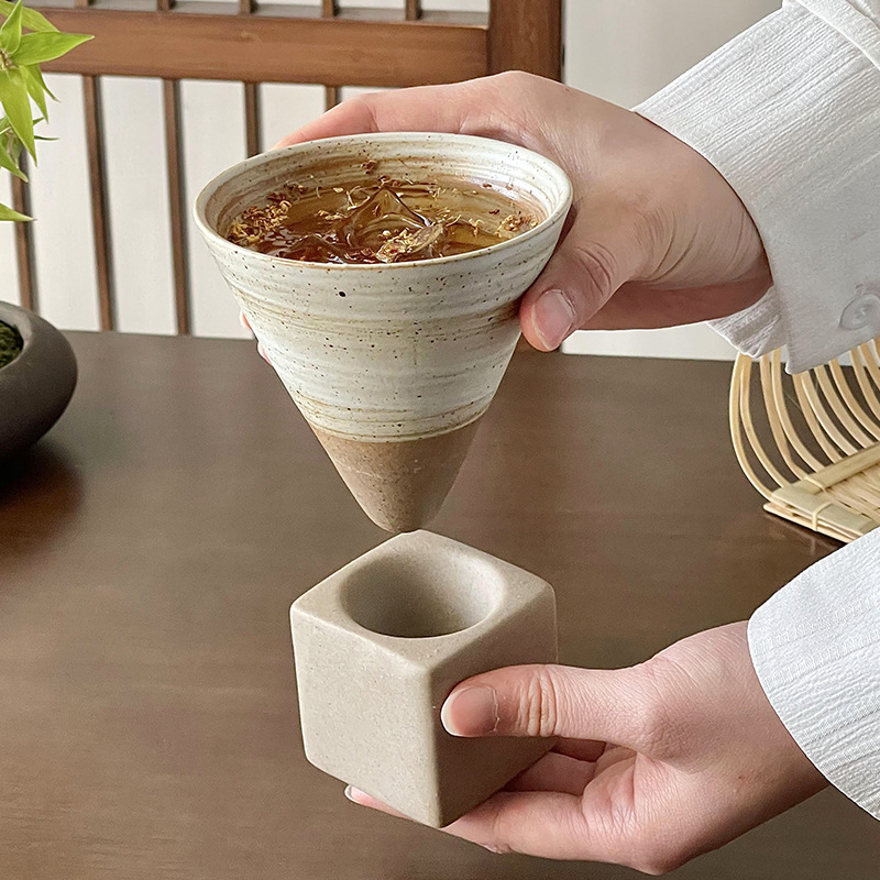 빈티지 커피잔 수제 세라믹 컵 깔때기 모양의 소박한 머 - Handmade Ceramic Mug 리뷰 및 가격