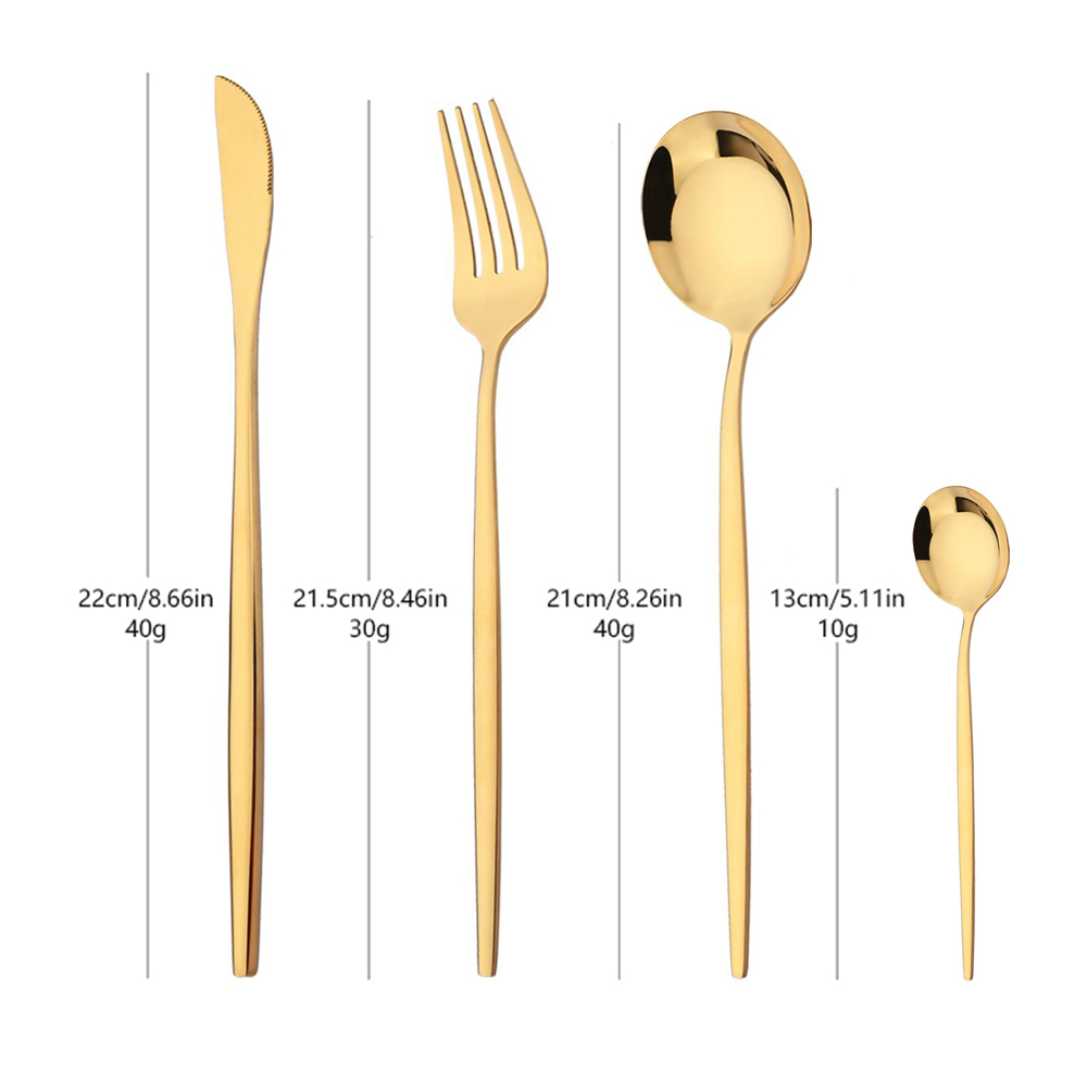 16Pcs 그린 골드 식기류 스테인레스 스틸 칼 붙이  - Gold Plated Cutlery 리뷰 및 가격