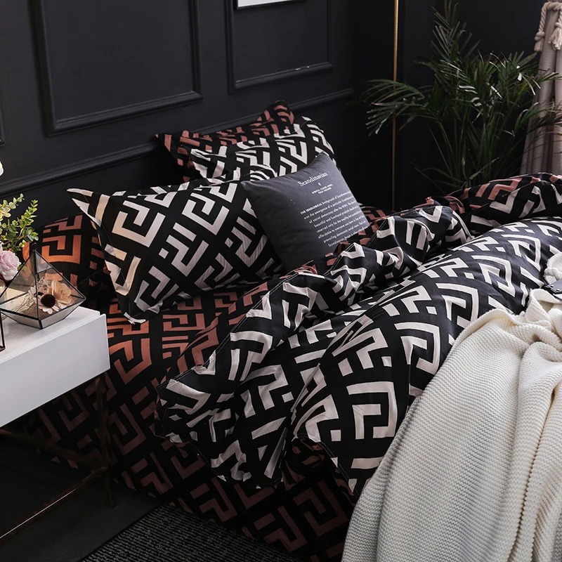 럭셔리 블랙 침구 이불 세트, 베개 케이스 포함, 싱글 - Linen Duvet Cover 리뷰 및 가격