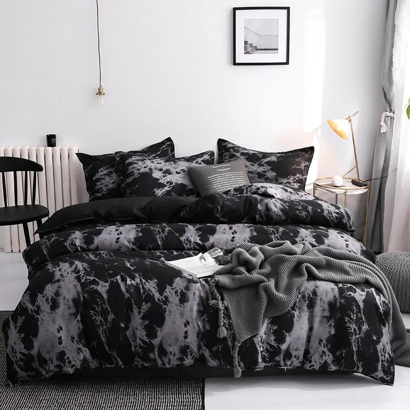 럭셔리 블랙 침구 이불 세트, 베개 케이스 포함, 싱글 - Linen Duvet Cover 리뷰 및 가격