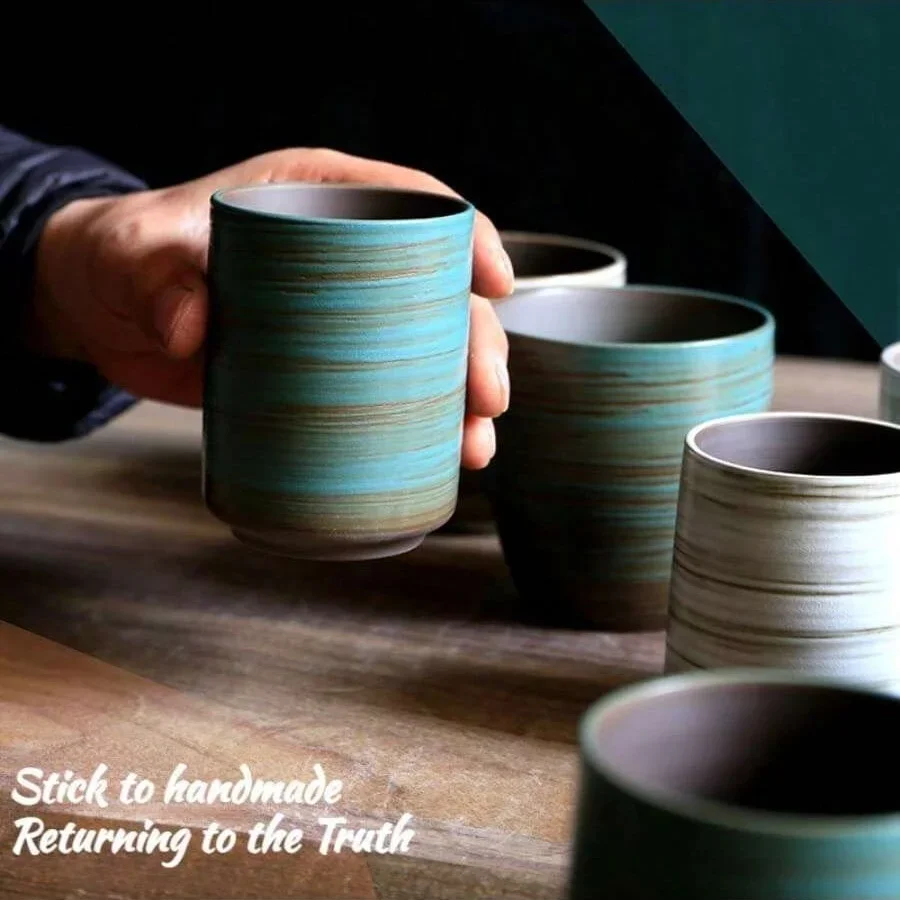 손으로 그린 ​​Crackle Glaze 석기 머그잔, - Handmade Ceramic Mug 리뷰 및 가격