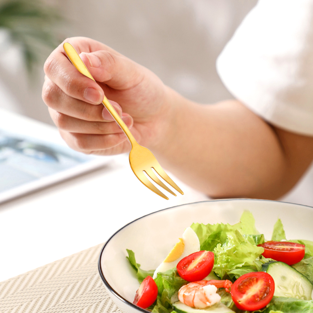 1/4/5/6Pcs 차 포크 과일 포크 스테인레스 스틸 - Gold Plated Cutlery 리뷰 및 가격